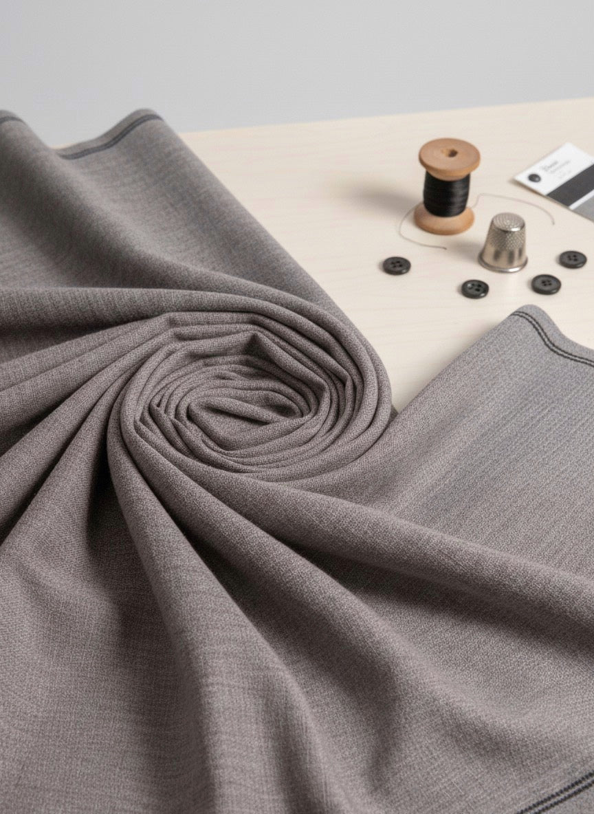 Men’s Premium Grey Khadi Khaddar – Handwoven Unstitched Fabric