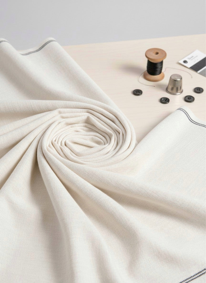 Men’s Premium Off White Khadi Khaddar – Handwoven Unstitched Fabric