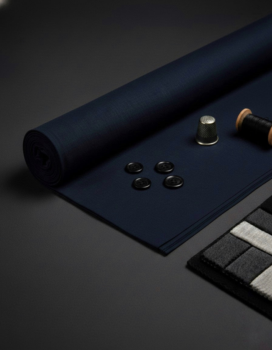 Men’s Navy Blue Premium Wool Unstitched Fabric