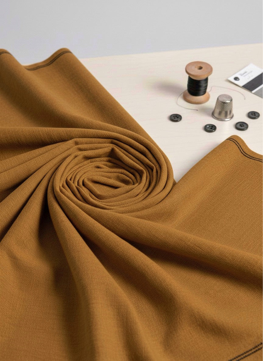 Men’s Premium Mustard Khadi Khaddar – Handwoven Unstitched Fabric