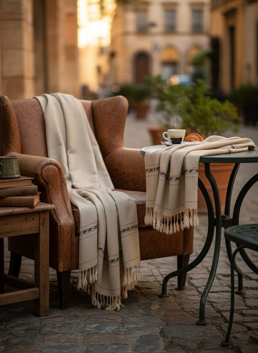 Soft Dune - Premium Wool Shawl for Men