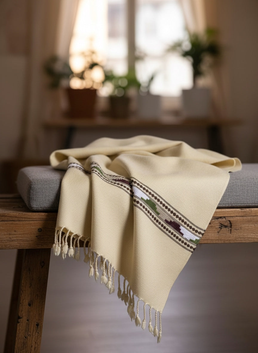 Sandstone Charm – Designer Men’s Cream Shawl