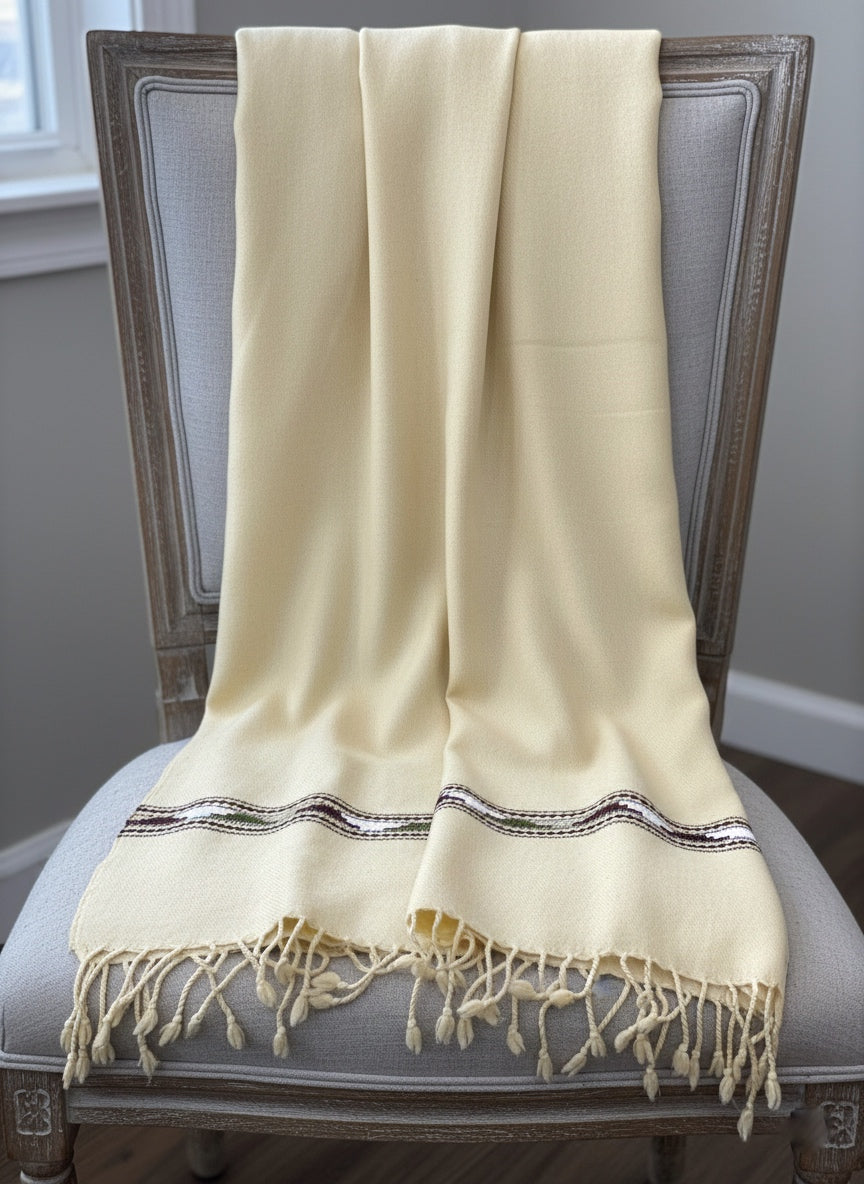 Sandstone Charm – Designer Men’s Cream Shawl