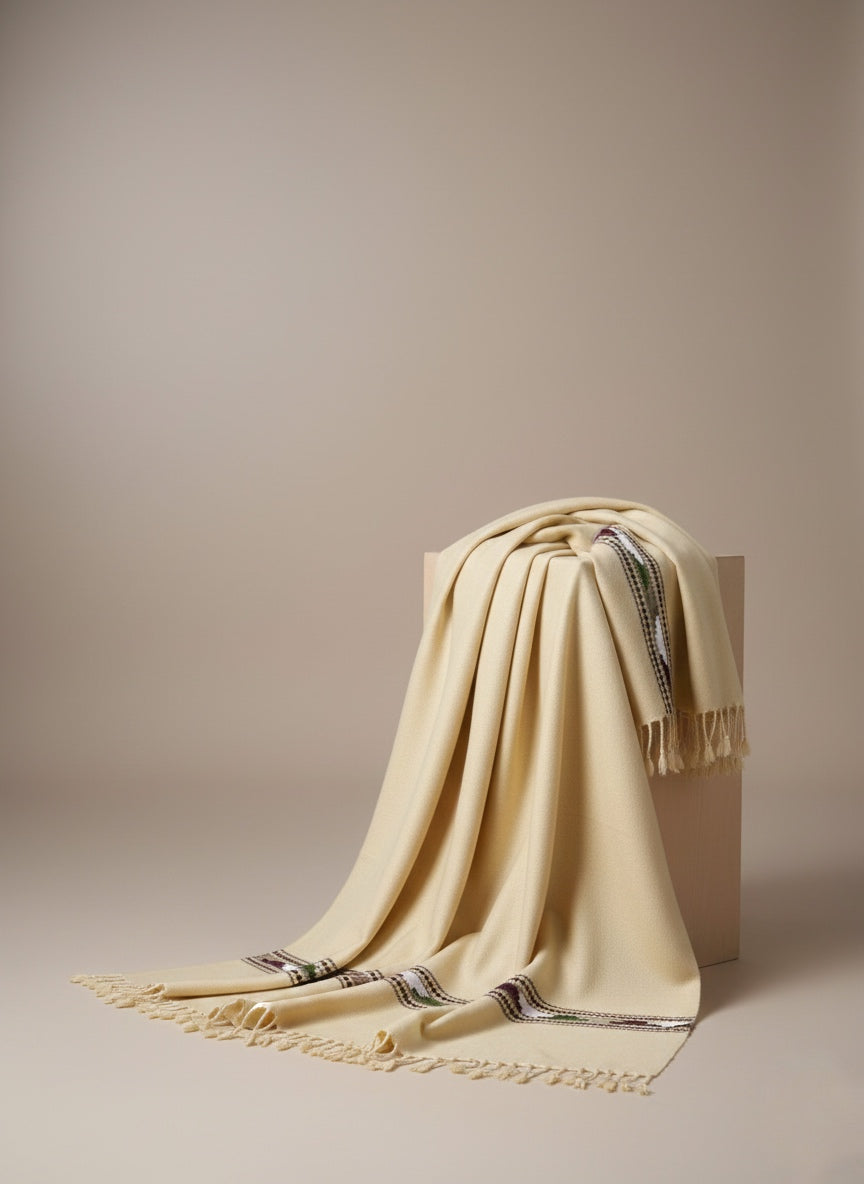 Sandstone Charm – Designer Men’s Cream Shawl
