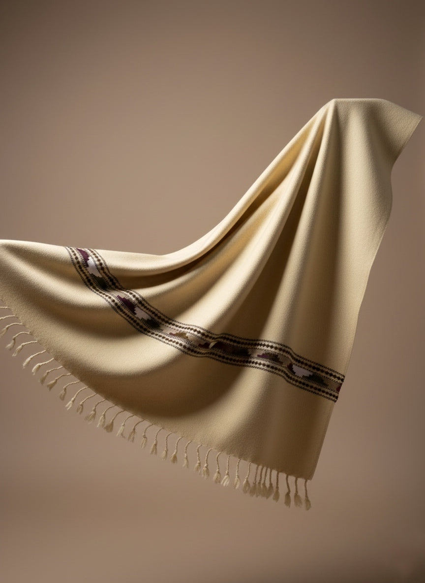 Sandstone Charm – Designer Men’s Cream Shawl