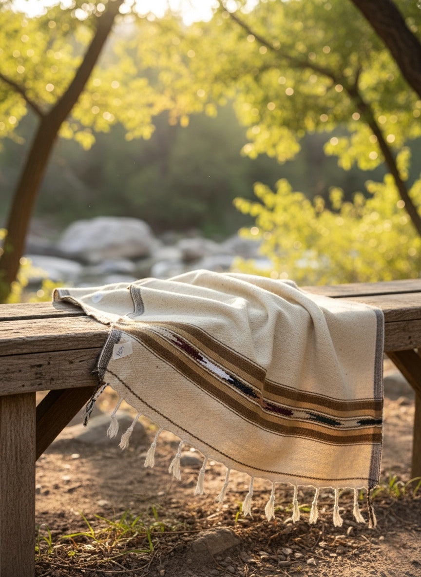 Sahara Mist – Premium Men’s Cream Shawl