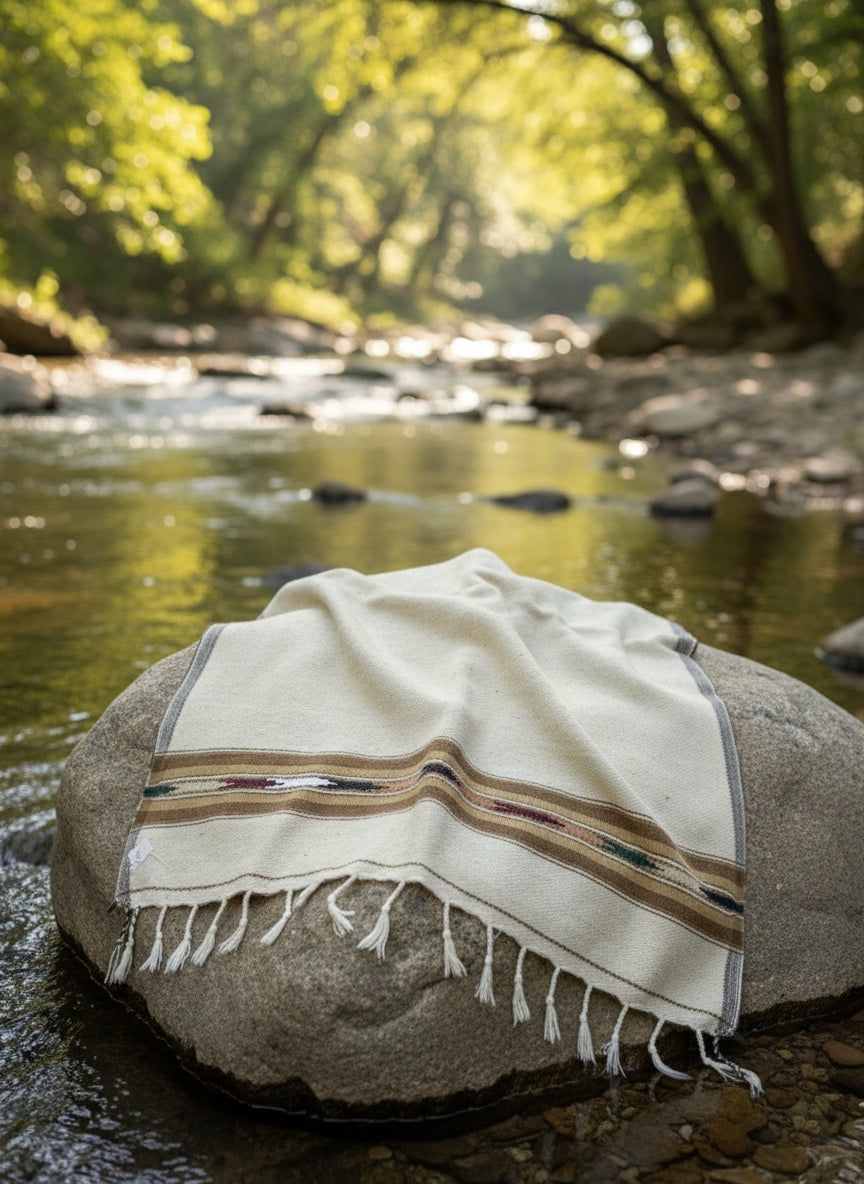 Sahara Mist – Premium Men’s Cream Shawl