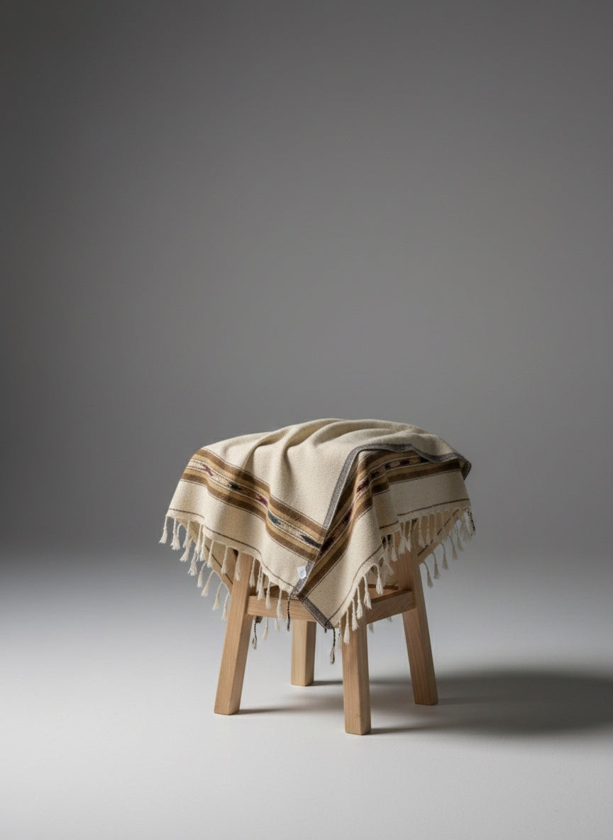 Sahara Mist – Premium Men’s Cream Shawl