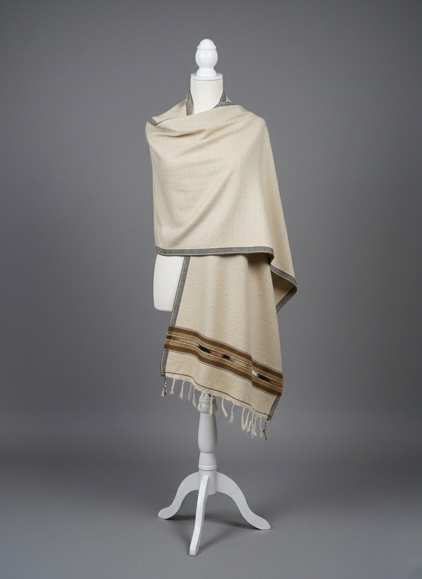 Sahara Mist – Premium Men’s Cream Shawl