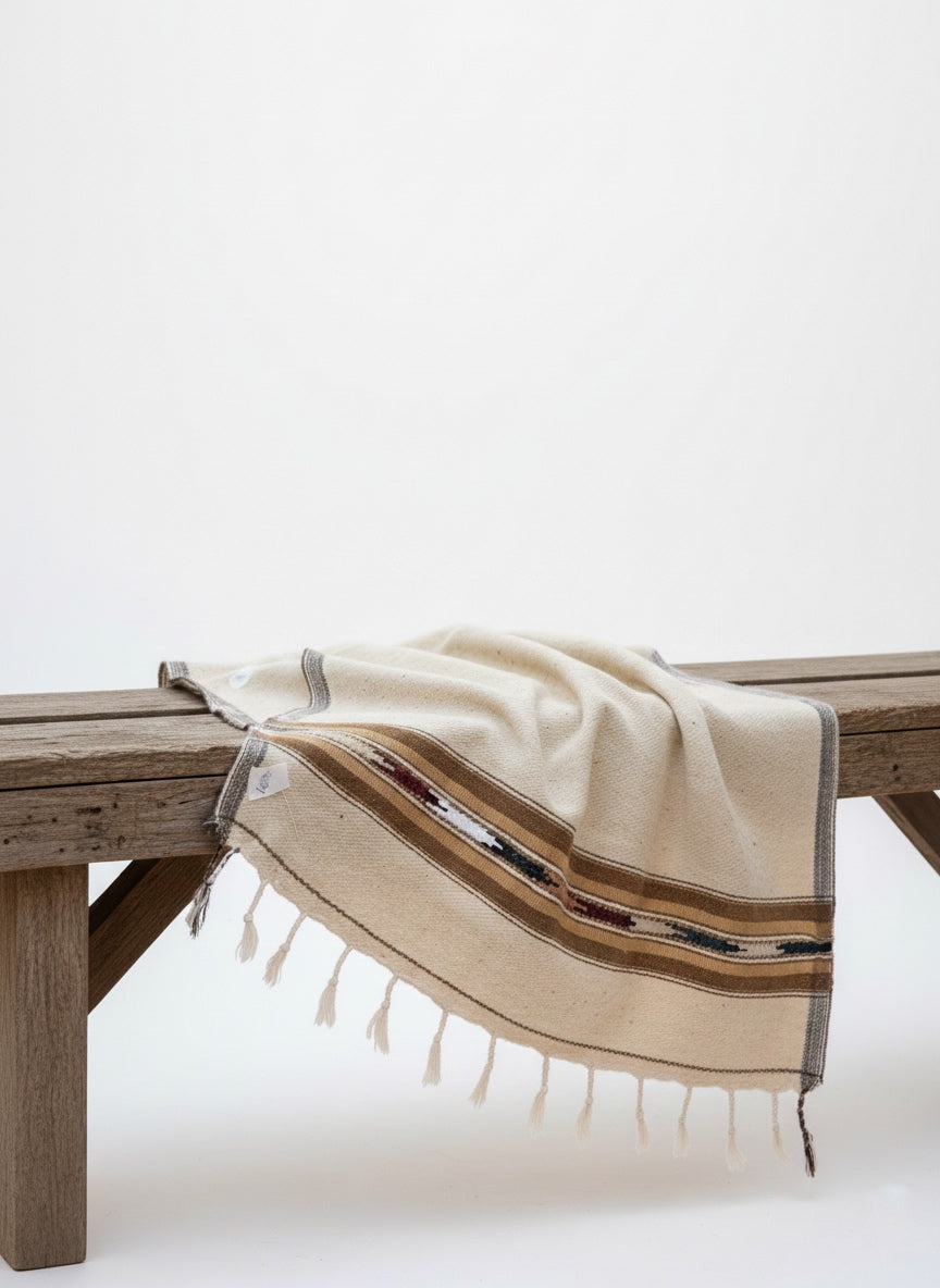 Sahara Mist – Premium Men’s Cream Shawl