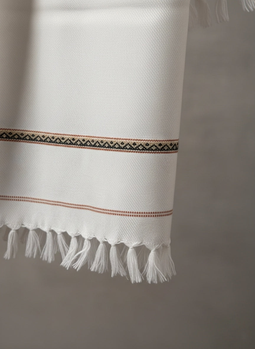 Aab-o-Taab – Traditional Men’s White Shawl