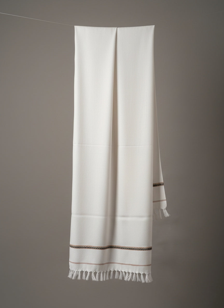 Aab-o-Taab – Traditional Men’s White Shawl