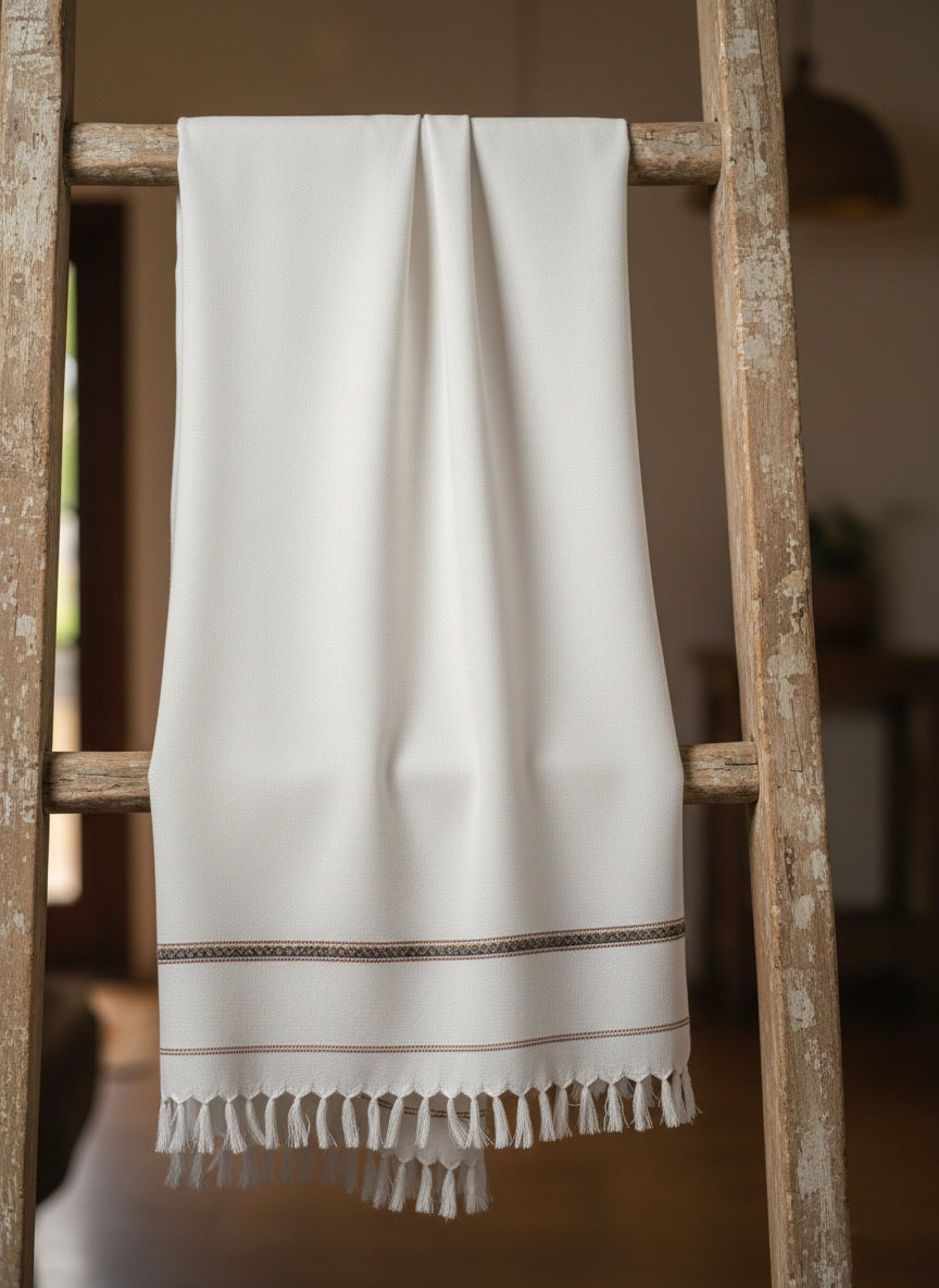 Aab-o-Taab – Traditional Men’s White Shawl