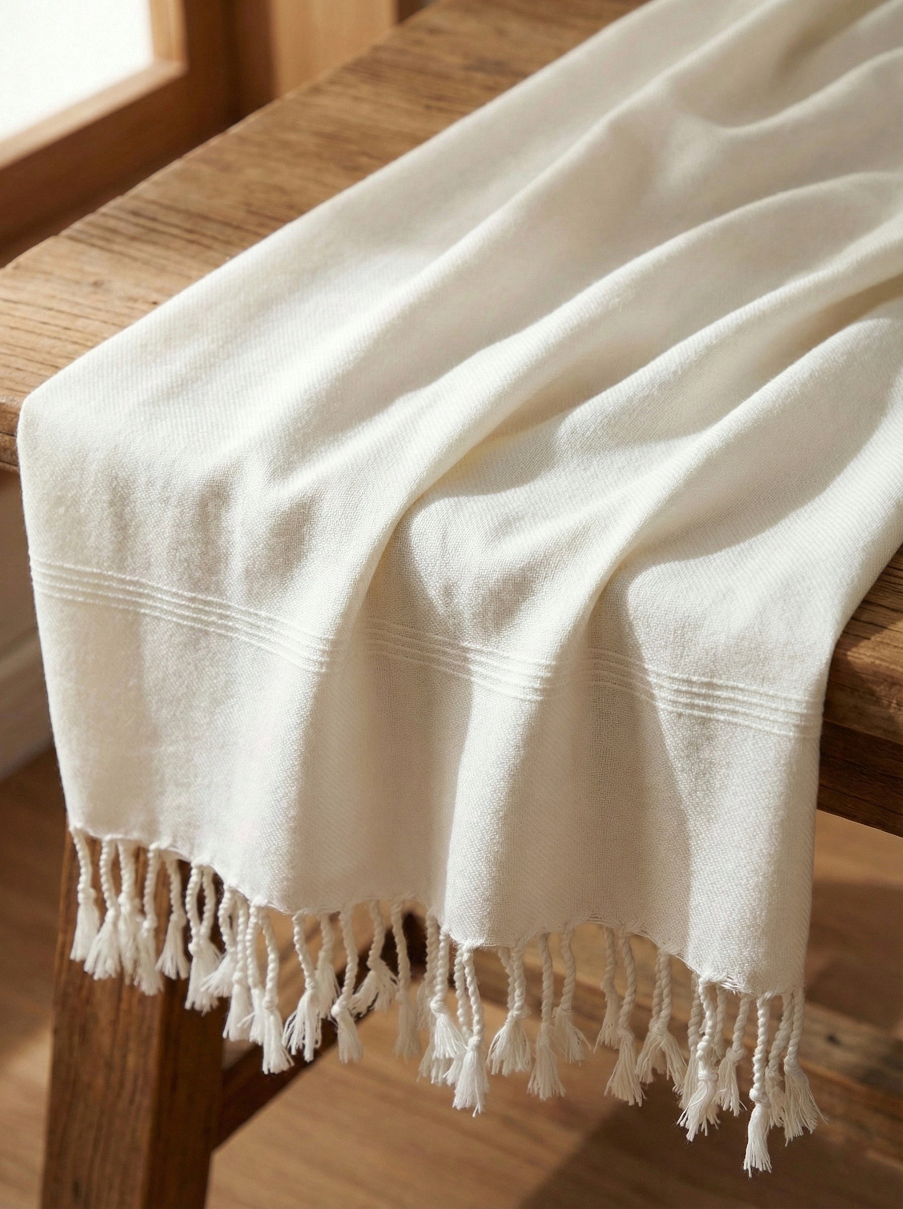 Frosted Grace - Premium Men’s White Shawl