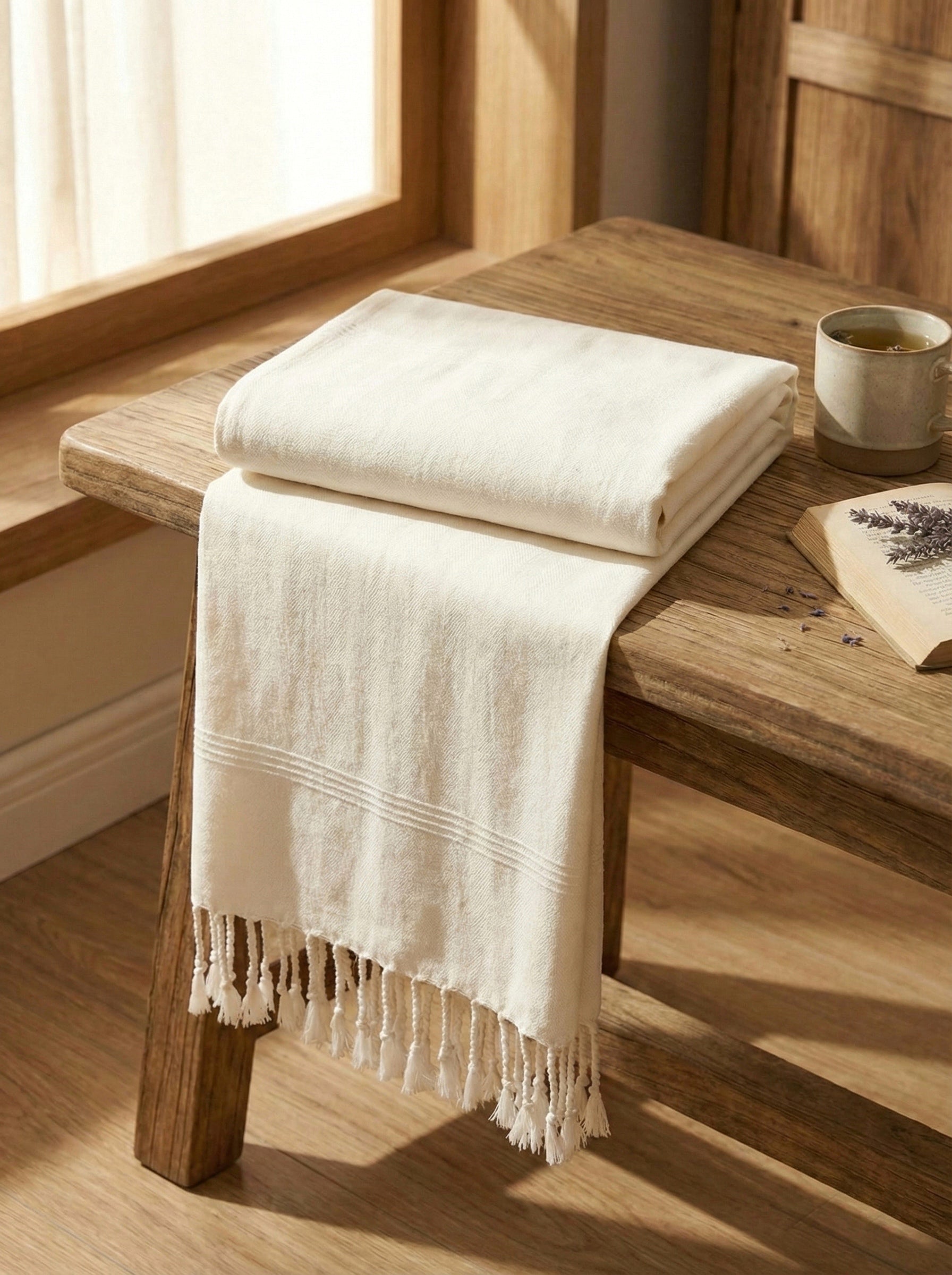 Frosted Grace - Premium Men’s White Shawl