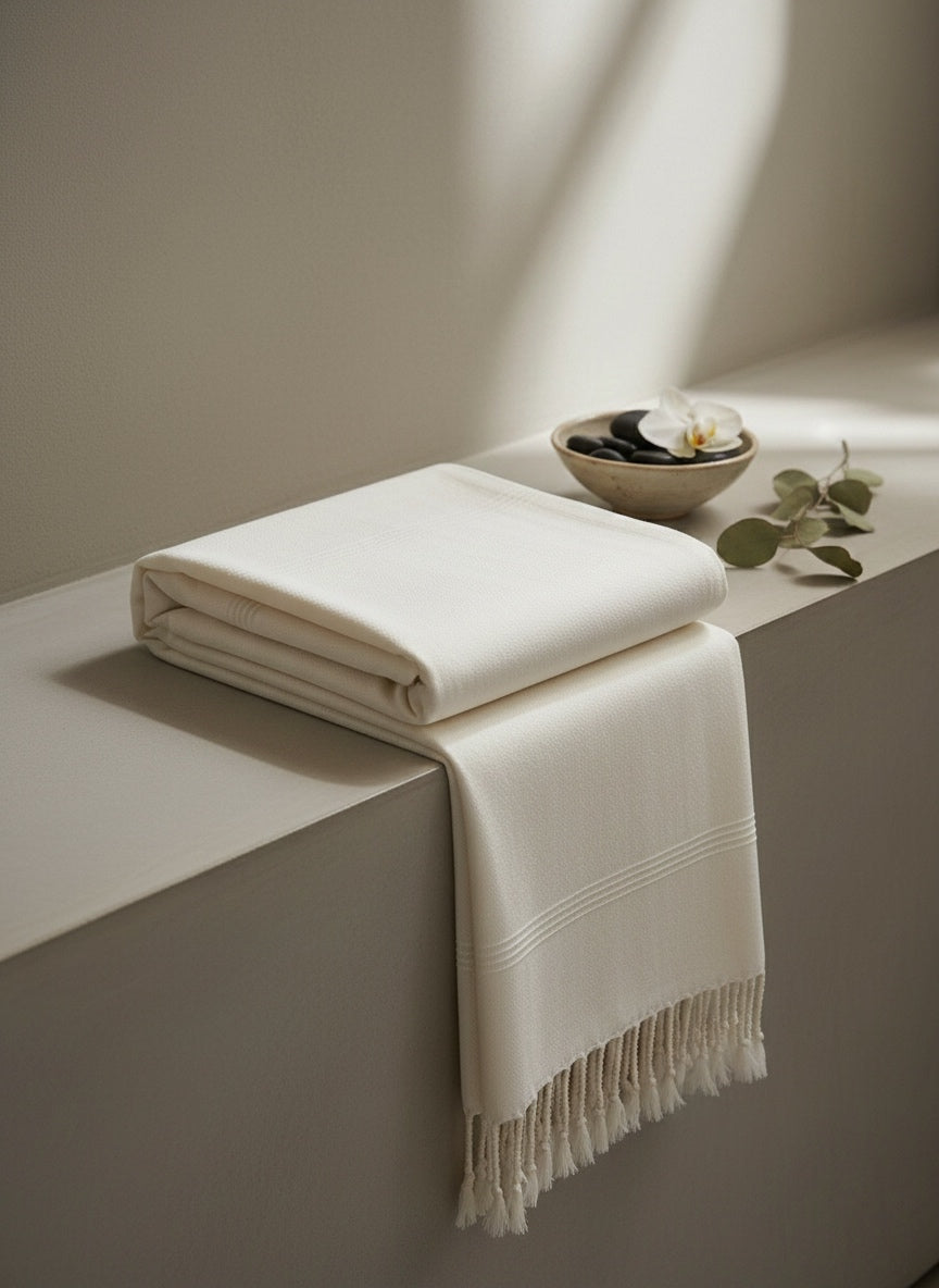 Frosted Grace - Premium Men’s White Shawl