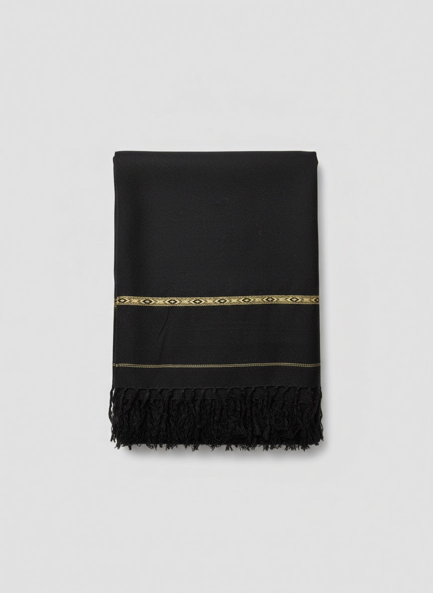 Black Ember – Golden Embroidered Shawl for Men