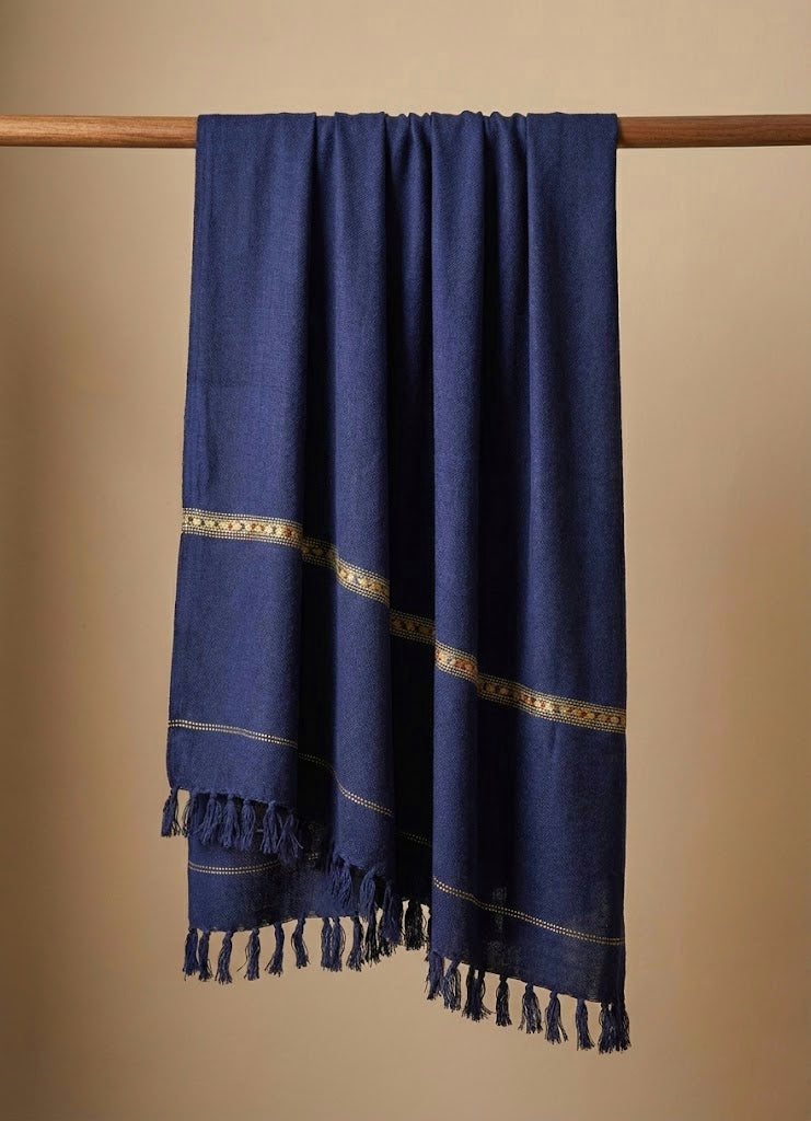 Eclipse Blue - Luxury Men’s Wool Shawl