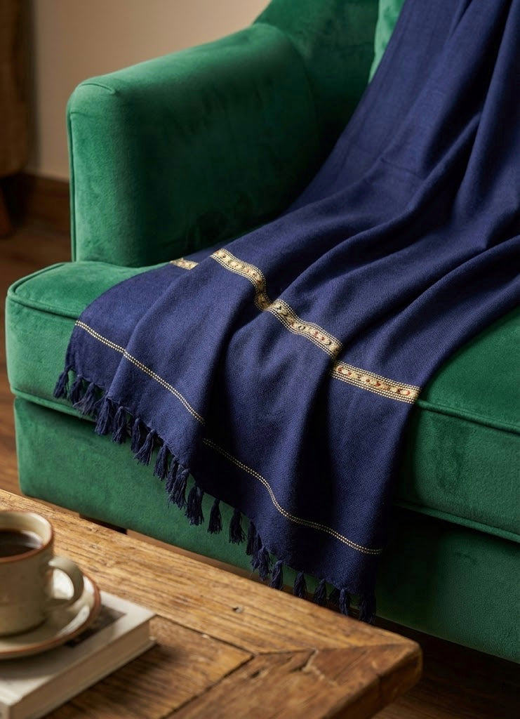 Eclipse Blue - Luxury Men’s Wool Shawl