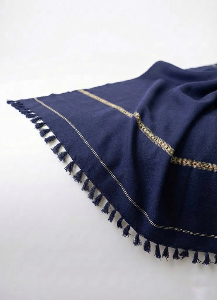 Eclipse Blue - Luxury Men’s Wool Shawl